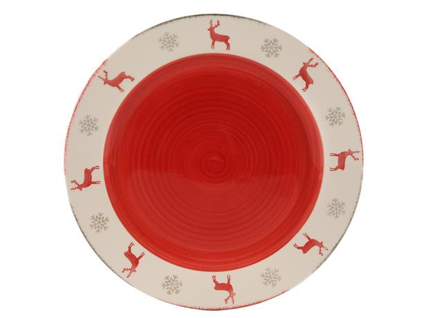 HIT Vánoční keramický jídelní talíř 26,5cm sob