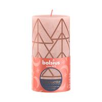 Rustikální svíčka 13cm BOLSIUS růžovo jantarová