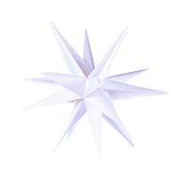 Dekorace vánoční hvězda s časovačem 4LED 35cm bílá