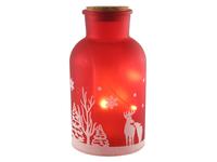 Vánoční dekorační láhev LED 20cm červená