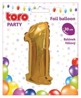 Balónek foliový TORO číslice 1 30cm