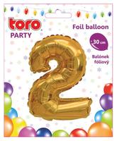 Balónek foliový TORO číslice 2 30cm