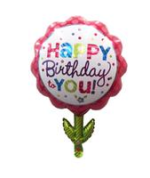 Balónek fóliový TORO Happy Birthday, tvar kytka
