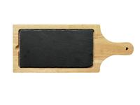Dřevěné prkénko s břidlicí TORO 41x16.5cm 2v1