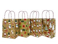Papírová dárková taška 23x18x10cm MIX zlaté vánoce