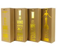 Dárková taška na víno TORO 36x12.5x8.5cm MIX zlatý tisk