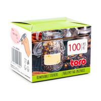 Univerzální nálepky na sklenice TORO 100ks MIX tvarů