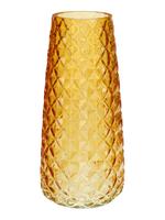Skleněná váza GEMMA DIAMOND 21cm žlutá