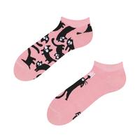 Kotníkové veselé ponožky DEDOLES růžové kočky 35-38