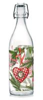 Skleněná láhev s patentním uzávěrem TORO 1l vánoční dekor