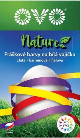 Levně OVO Barvy na velikonoční vajíčka nature ŽLUTÁ, KARMÍNOVÁ, FIALOVÁ