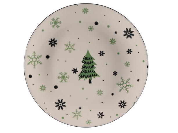  Vánoční keramický jídelní talíř 26,5cm stromeček