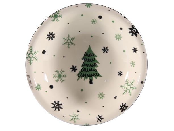 Levně Vánoční keramický hluboký talíř 21cm stromeček