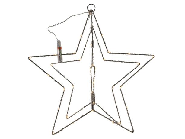 Levně SVENSKA LIVING Vánoční dekorace s časovačem 50LED hvězda 40cm