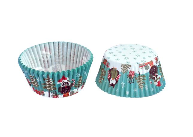 TORO Papírové košíčky na muffiny TORO 60ks vánoční sovy