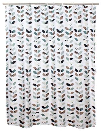 TORO Sprchový závěs, polyester, 180 x 180 cm, motiv listy