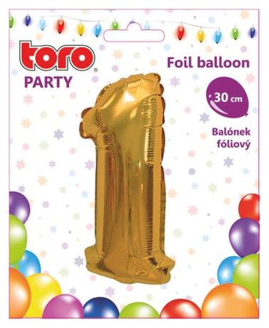 Balónek foliový TORO číslice 1 30cm Kód produktu: 263951 Značka: TORO