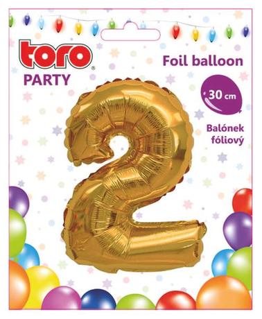 Balónek foliový TORO číslice 2 30cm Kód produktu: 263952 Značka: TORO