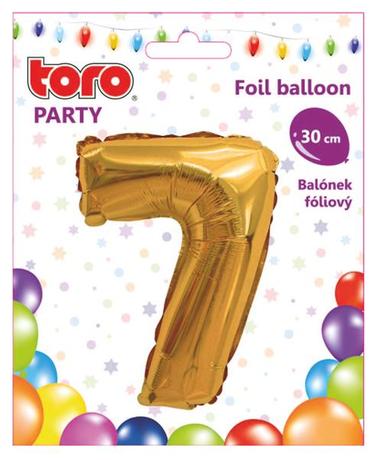 Balónek foliový TORO číslice 7 30cm Kód produktu: 263957 Značka: TORO