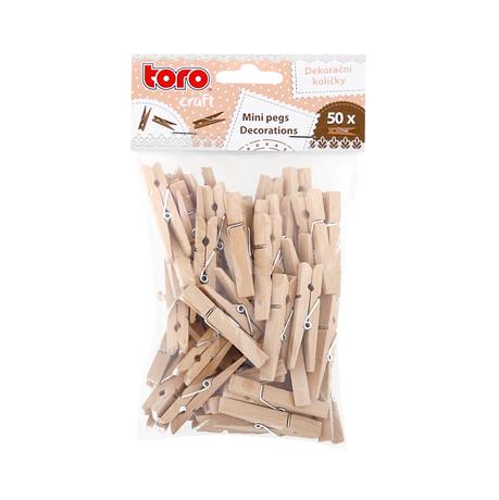 TORO Dřevěné dekorační mini kolíčky TORO 50ks