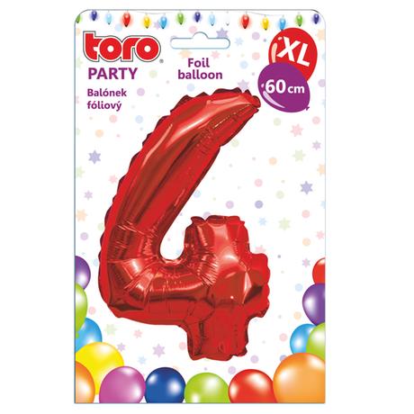 TORO Balónek fóliový TORO XL číslice "4" 60cm