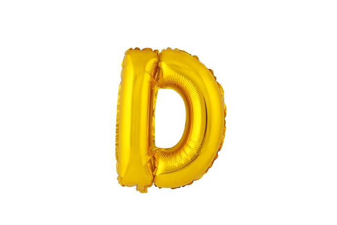 Balónek fóliový TORO písmenko "D" 30cm