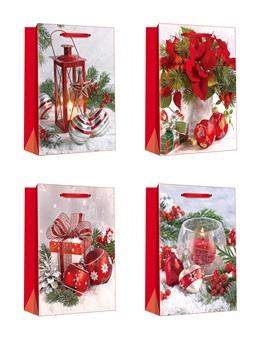 Levně Papírová dárková taška TORO 32x26x12cm vánoční mix