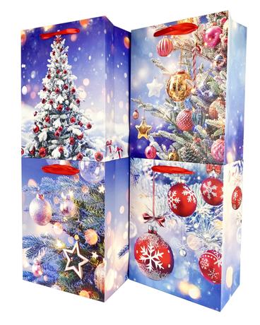 Levně Papírová dárková taška TORO 32x26x12cm mix vánoční sníh