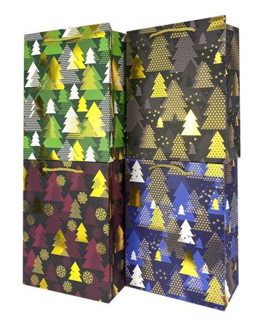 Levně Papírová dárková taška TORO 23x18x10cm mix vánoční stromek