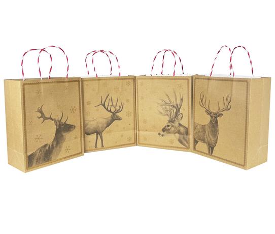 Levně TORO Papírová dárková taška 32x26x12cm MIX vánoční jelen