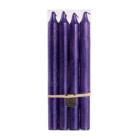 Provence Rustikální svíčka 24cm PROVENCE 4ks fialová