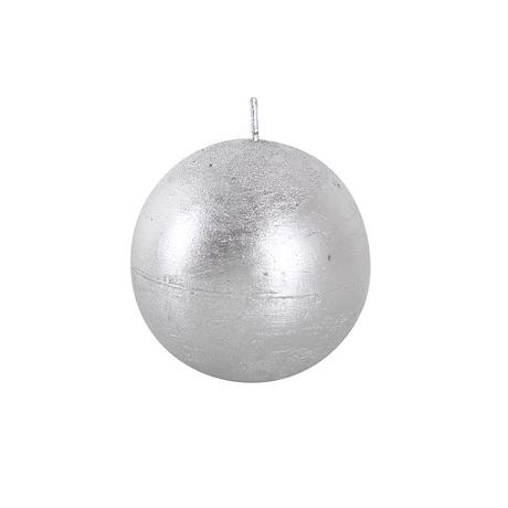 TORO Rustikální svíčka koule 8cm PROVENCE stříbrná