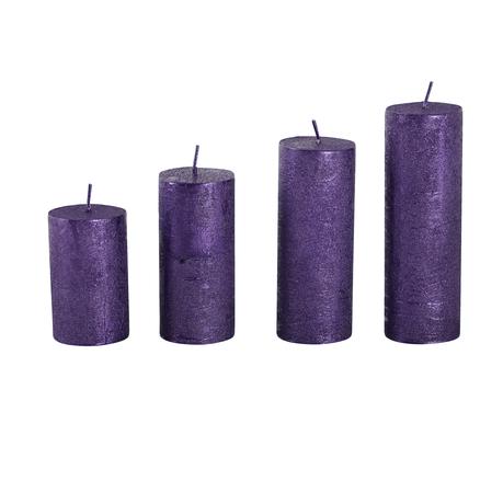 Levně Provence Rustikální adventní svíčka ø4cm 4 velikosti fialová