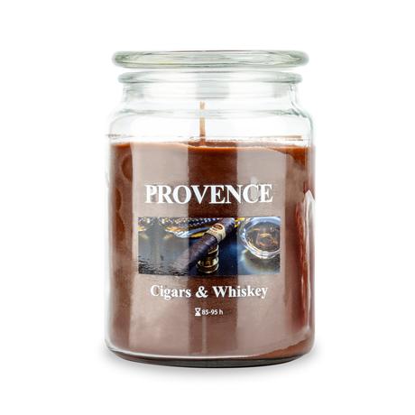 Provence Vonná svíčka ve skle 95 hodin cigars&amp;whiskey