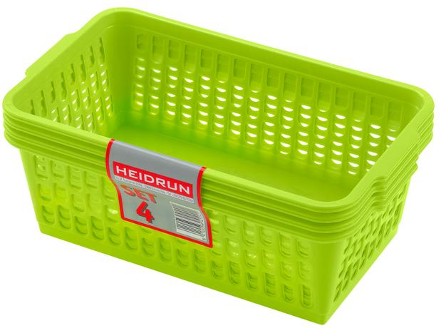 heidrun Plastový košík HEIDRUN 25x14,5x10,5cm 4ks MIX barev