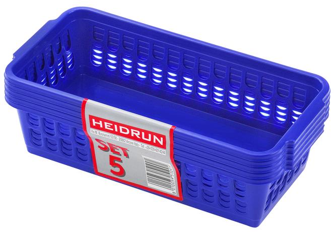 heidrun Plastový košík HEIDRUN 20,5x10x6,5cm 5ks MIX barev