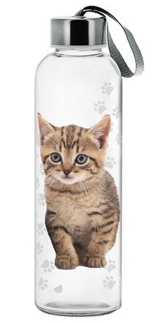 CERVE Skleněná láhev s víčkem CERVE 500ml kočka