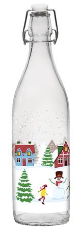 CERVE Skleněná láhev s patentním uzávěrem CERVE 1l SNOW VILLAGE